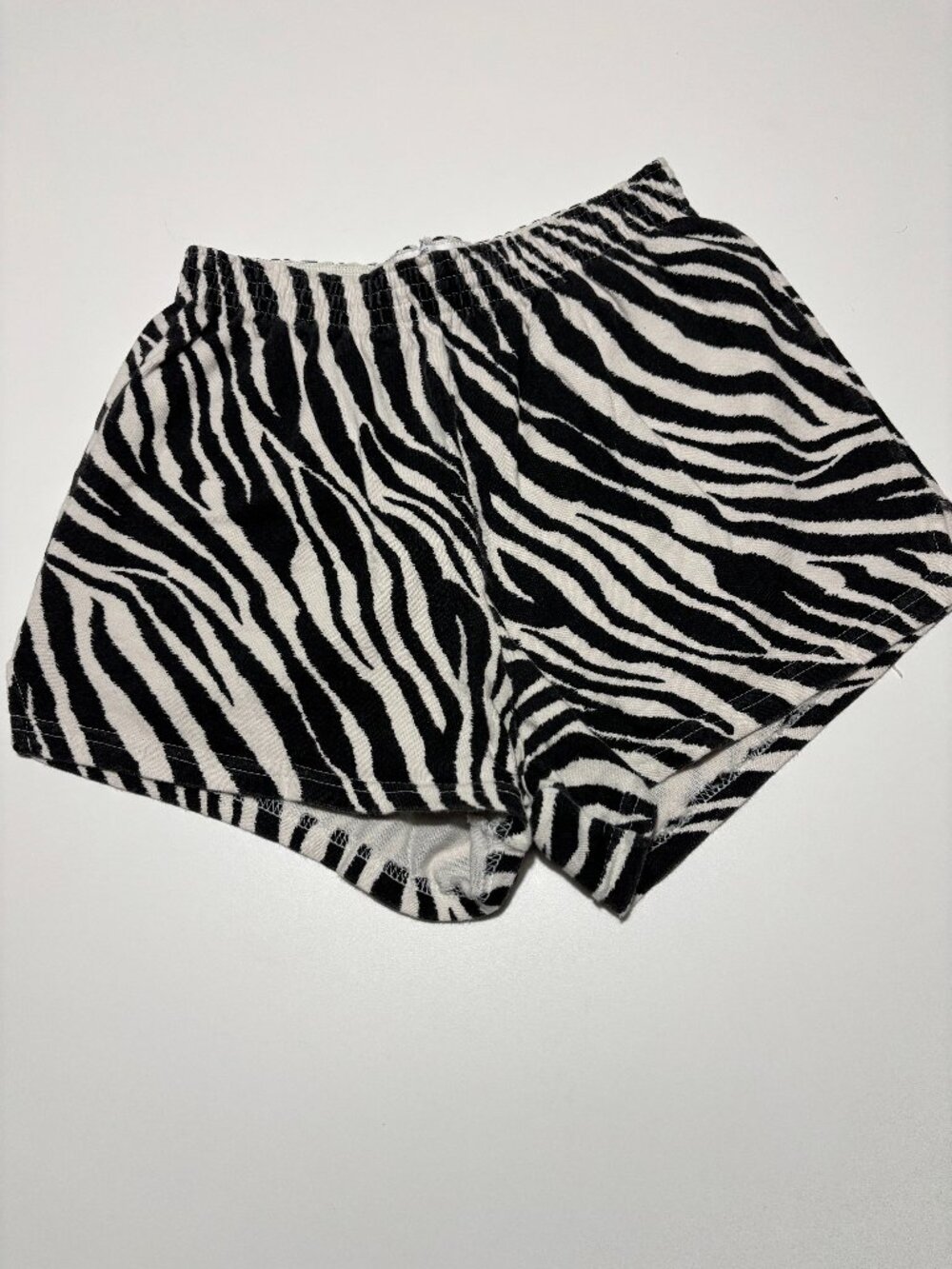 Soffe Black & White Zebra Print Cotton Athletic Shorts
